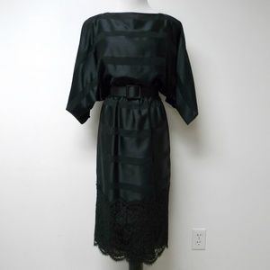 VTG 3 piece sheer & lace  batwing dress set
